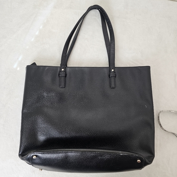 Kate Spade Black Leather Large Tote Shoulder Bag Work Purse - Picture 5 of 15